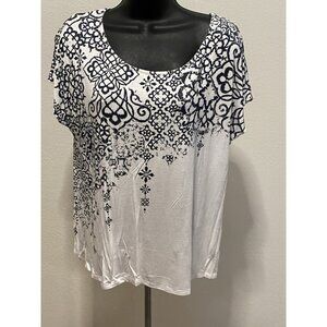 High Fifth Womens  Size M Top Cap Sleeve, Multicolor Print